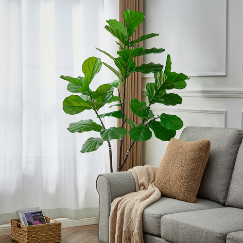 Árbol Artificial Ficus Pandurata, Planta Decorativa Hogar Sin Maceta