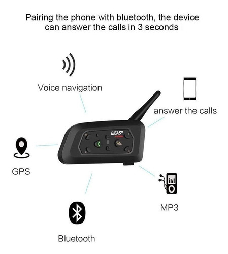 Intercomunicador Moto Ejeas V6 Pro Bluetooth - Gkmotos.uy