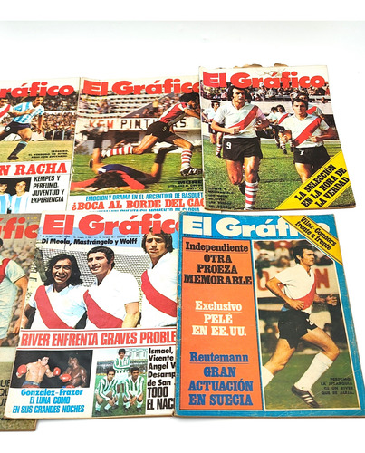 Revistas Antiguas El Grafico River Plate (lote) - Papeleria