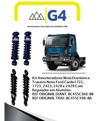 Kit Amortecedor Cabine Novo Ford Cargo 2629 2632 2842 4pçs