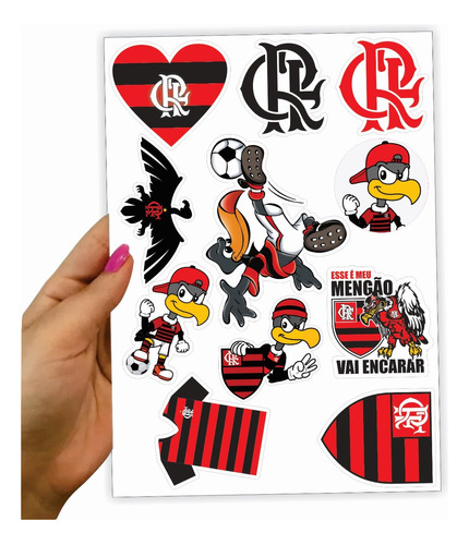 Cartela Adesivo Decorativo Parede Flamengo Esporte Clube