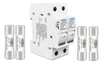 Comprar Porta Fusível 2 Polos Com 2 Fusível Solar  1000v Off Grid 