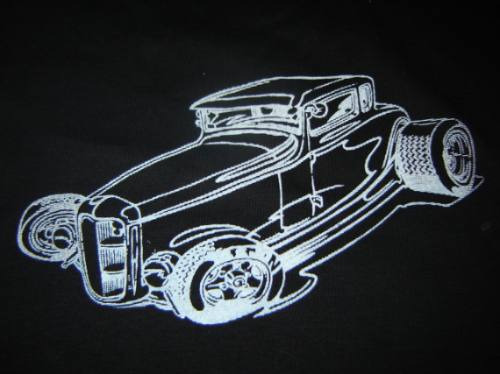 Polera Estampada Hot Rod En Serigrafia