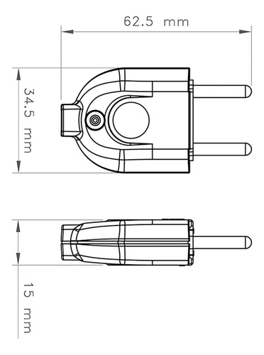 Plugue Macho 2p 10a/250v Branco - 57402/202