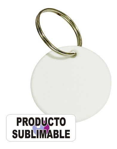 20 Llaveros Para Sublimar Redondo De Polimero Blanco 4cm Diam. Con Aro Sin Fin - Pack 20 Unidades