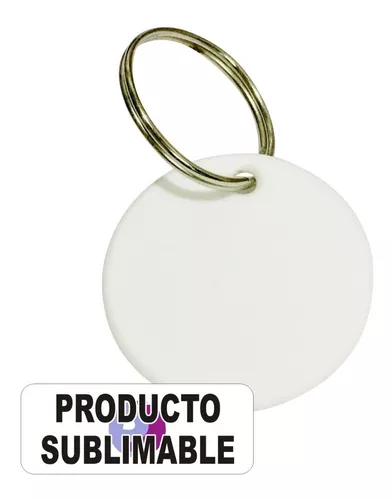 20 Llaveros Para Sublimar Redondo De Polimero Blanco 4cm Diam. Con Aro Sin  Fin - Pack 20 Unidades