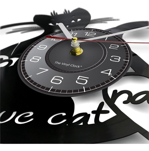 Reloj De Acrilico Para Pared Diseño Gato Name