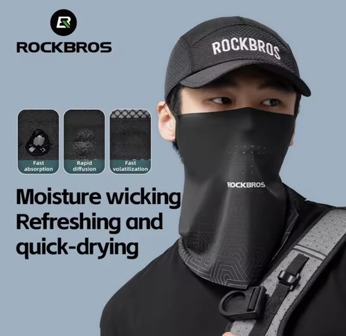 Gorro Jockey Deportivo Rockbros Tela De Malla Transpirable Negro Estandar Rayas
