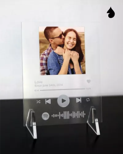 Promocion 2 Cuadros Acrílico con Foto y Código Para Canción Spotify