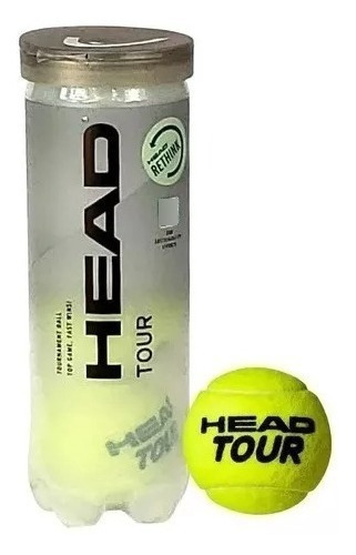 Pelotas Tenis Head Atp Gold Tubo X 3 Pelotitas Padel Tennis Cemento Ladrillo Diseño Tour Gold