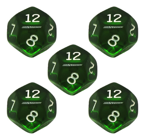 Conjunto De 5 Dados D12 Translucidos Para Rpg Ludens Spirit