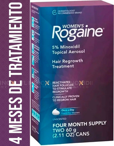 Imagen 1 de 6 de Women´s Rogaine Foam 5% Four Months Supply