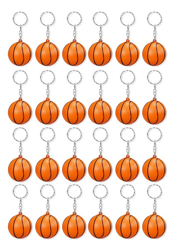 Pack De 24 Llaveros De Baloncesto, Llave Con Forma De Bola A