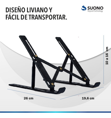 Imagen 5 de 10 de Soporte Para Notebook Y Netbook Regulable Antideslizante