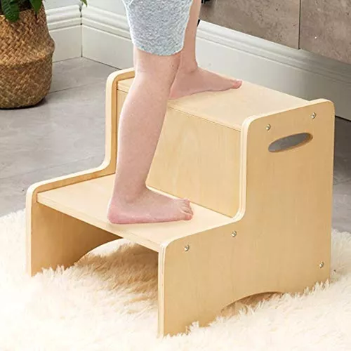  LIFKOME Taburete de inodoro para baño, taburete de pie para  niños, taburete de baño para niños, taburete de madera para niños, taburete  de madera para niños, taburete de bambú sin reposapiés 