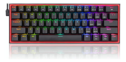 Teclado Mecánico Para Juegos Redragon-k617 Fizz Wired Rgb 60