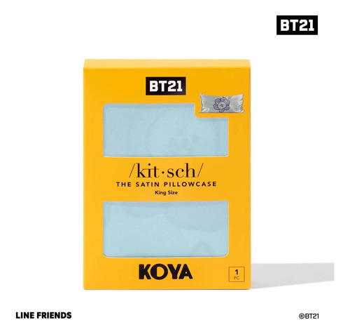 Funda De Almohada Kitsch X Bt21 (koya) Satinada Con Cremalle