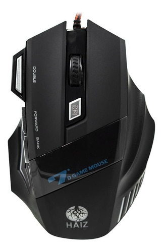 Ratón X7 Gamer, 7 botones, 3600 ppp, luz LED óptica Haiz, color negro