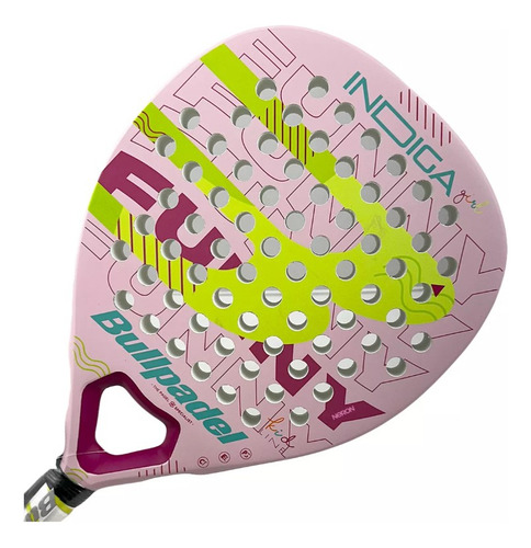 Paleta Padel Bullpadel Indiga Girl Evalastic Polyglass 280 G Color Rosa
