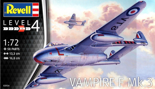 Avión Vampire F Mk. 3  - 1:72 - Revell - 03934