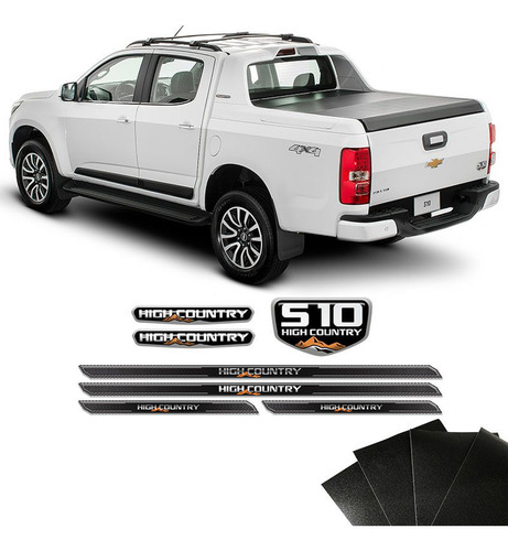 Kit Emblemas Resinados S10 High Country + Soleira Protetora