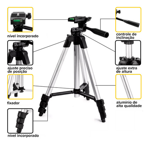 Kit Mini Nível Laser 20m Com Tripé 2 Linhas