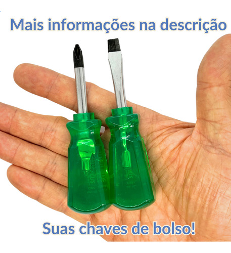 Jogo Chave De Bolso Fenda E Phillips Cotoco Imantada 2 Peças