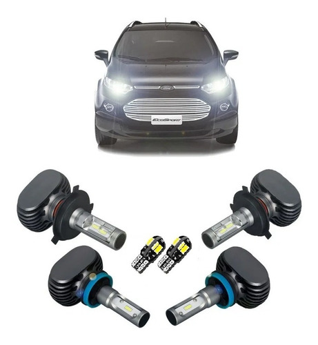 Farol  Ultra Led Alto Baixo Milha Ecosport 2013