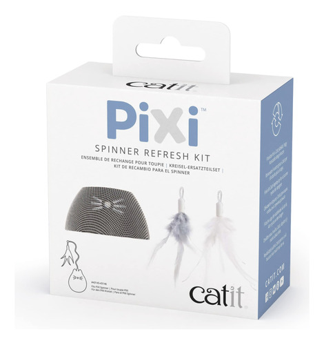 Refresh Kit Catit Pixi Spinner Con 1 Funda Plateada Y 2 Plum