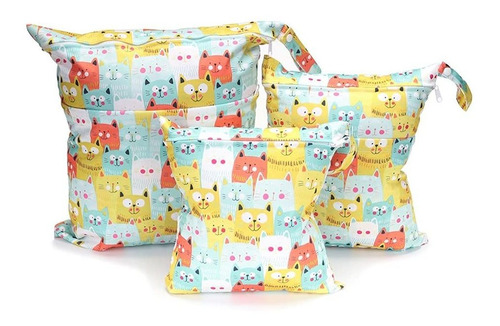 Wet Dry Cloth Diaper Bags 3 Pack Xl/l/m Washable Waterproof