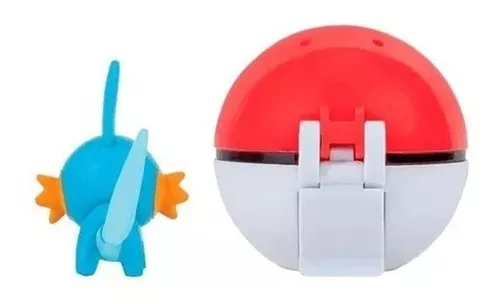 Boneco Mudkip Pokémon E Pokebola Figura Wct Sunny Brinquedos