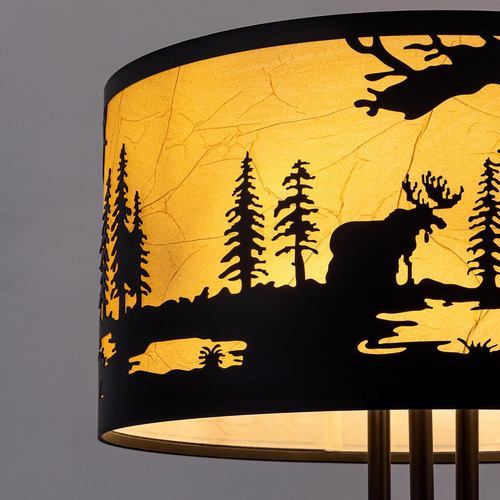Lámparas De Mesa Negras De Granja, 4 Luces Con Pantalla De T