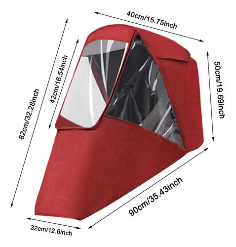 Funda De Lluvia Para Cochecito Accesorio Impermeable Rojo