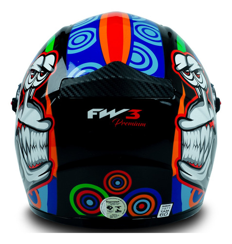 Imagem 6 de 6 de Capacete Fechado Moto Com Narigueira Gt Turbo Preto 56