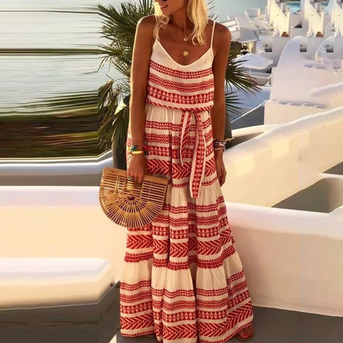 Vestido Bohemio De Verano For Vacaciones En La Playa