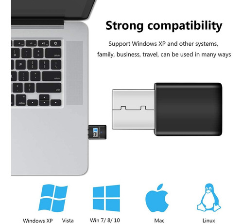 Imagen 5 de 5 de Tarjeta De Red Antena Wifi Usb 300mbps Pc Notebook Garantia