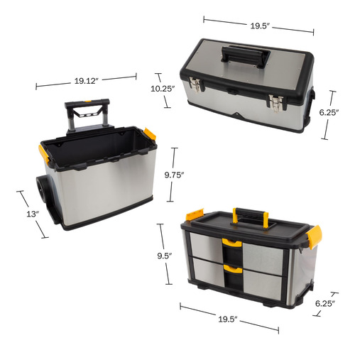 Caja De Herramientas De Acero Inoxidable 3 Partes Acero Inoxidable