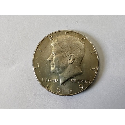 Moneda Estados Unidos Half Dollar Kennedy 1969 Pla 0.4 (x727
