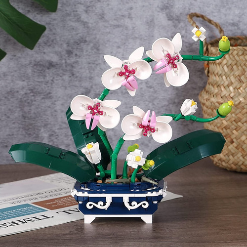 Set Bloque De Construcción Sembo Flores Orquídea Blanca