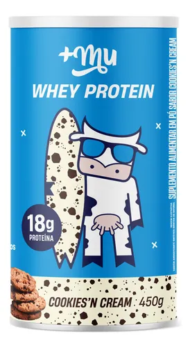 Whey Concentrado Cookies'n Cream Pote Tradicional 450g +mu Sabor Cookies & cream