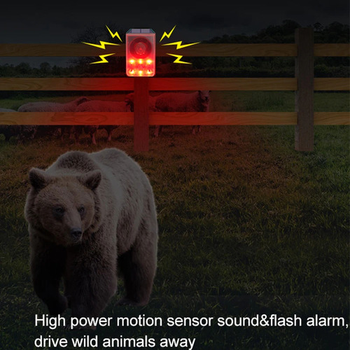 Espanta Ladrão Animais Som Tiro Cachorro Sensor Presença Cor Vermelho