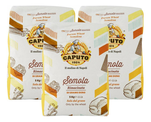 Semola Italiana De Trigo De Grano Duro Caputo Pack C/3 1kg