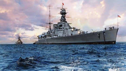 Kit Hms Hood Caça Ao Bismarck # Tanque Canhão 2a Guerra