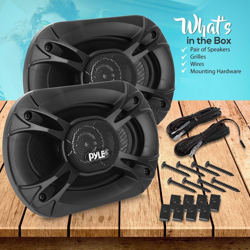 Pyle Bocinas Coche 3 Vías 300W Negro