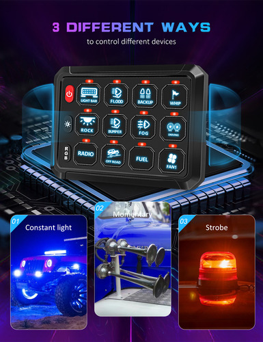 Panel De Interruptores P1 De 12 Bandas, Interruptor Led De E