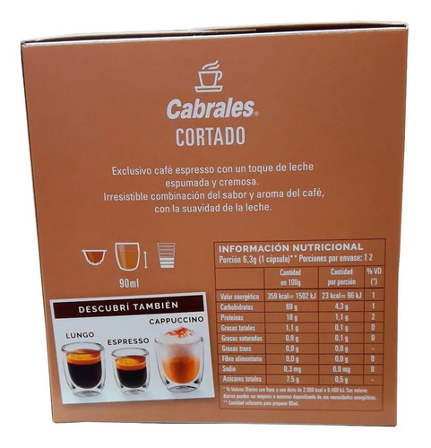 Cápsulas Cabrales Compatible Dolce Gusto Cortado Pack 12 X 3 | MercadoLibre