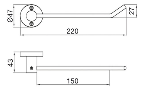 Toallero Corto Fv Arizona Cromo Metálico 0163/b1 Accesorio