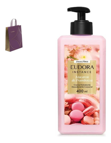 Creme Para Corpo Eudora Instance Macaron de Framboesa 400ml