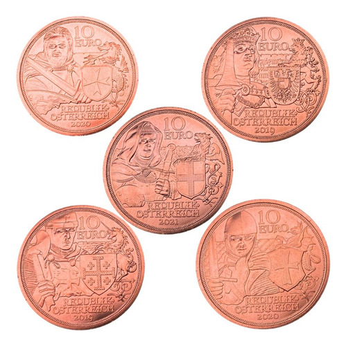 Coleção De Moedas De 10 Euros Da Áustria, Cavaleiros