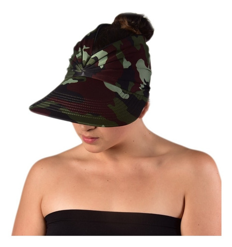 Visera De Playa, Lycra Anti Cloro, Camuflaje, Doble Vista